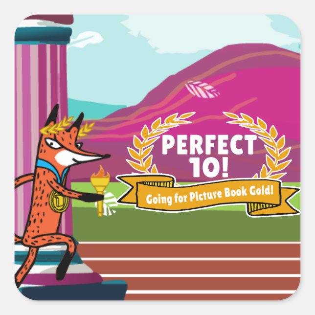 Cuadrada Pegatina de la Cumbre del Libro de Imágenes 2024 (Anverso)