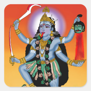 Cuadrada Pegatina de la diosa Kali