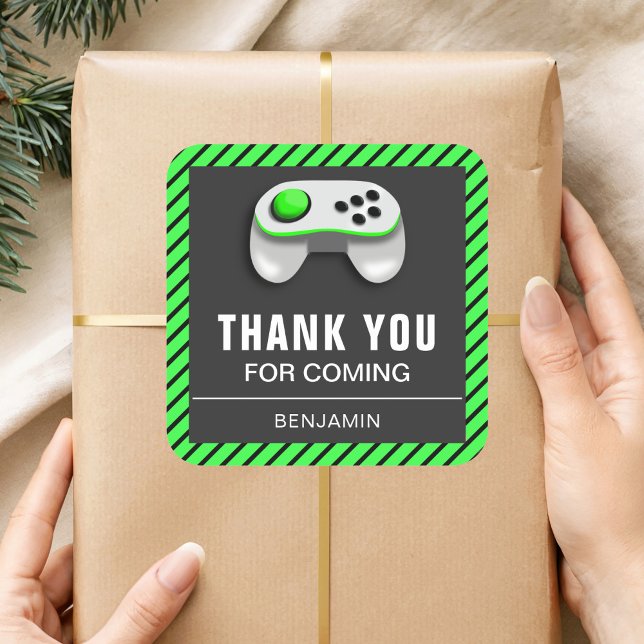 Cuadrada Pegatina de la fiesta de cumpleaños de un videojue (Subido por el creador)