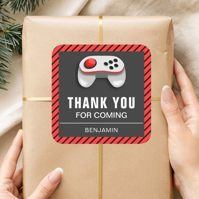 Cuadrada Pegatina de la fiesta de cumpleaños de un videojue (Subido por el creador)