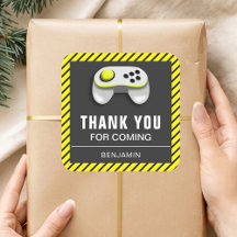 Pegatina de la fiesta de cumpleaños de un videojue