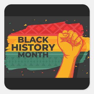 Cuadrada Pegatina de la Historia Negra