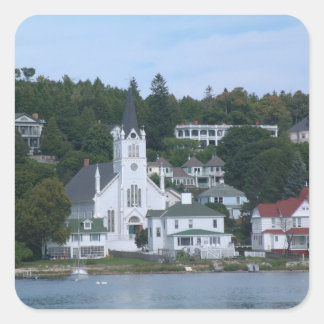 Cuadrada Pegatina de la isla Mackinac
