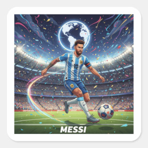 Cuadrada Pegatina de la leyenda del fútbol dinámico