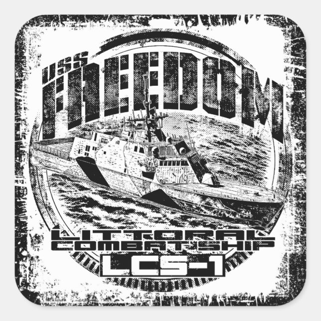 Cuadrada Pegatina de la Libertad de la Guerra Litoral (Anverso)