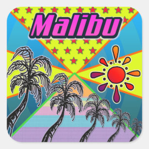 Cuadrada Pegatina de la libertad de Malibu