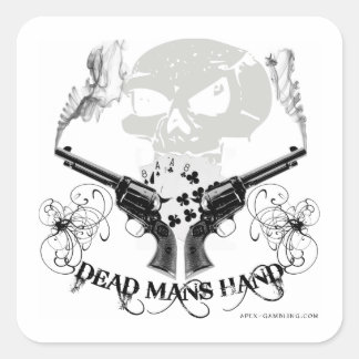 Cuadrada Pegatina de la mano de los hombres muertos