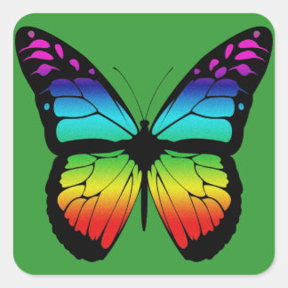 Cuadrada Pegatina de la mariposa
