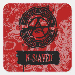 Cuadrada Pegatina de la palmada de la revolución