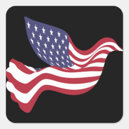 Cuadrada Pegatina de la paloma de la paz de la bandera esta