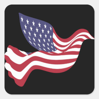 Cuadrada Pegatina de la paloma de la paz de la bandera esta