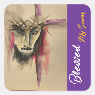Cuadrada Pegatina de la Pasión de Cristo