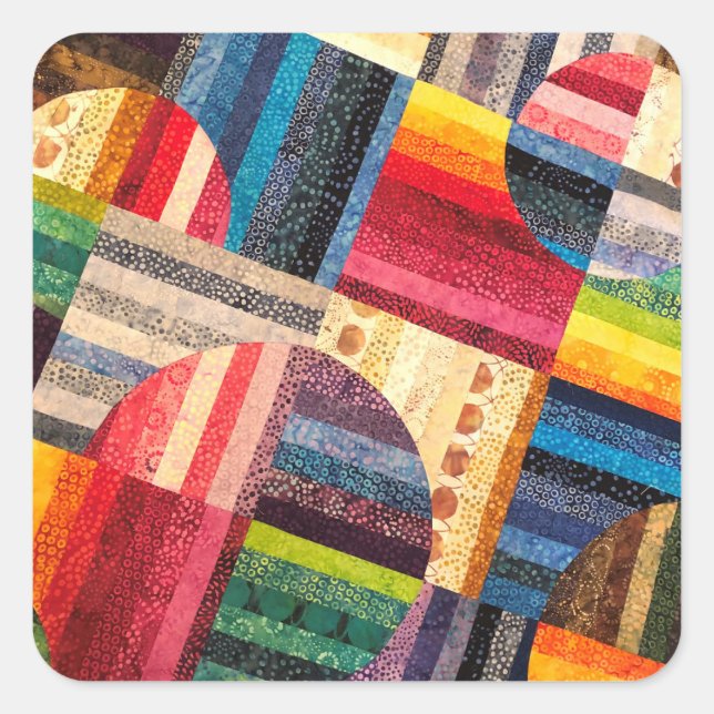 Cuadrada Pegatina de la pila de círculo (Anverso)