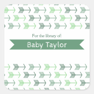 Cuadrada Pegatina de la placa de biblioteca