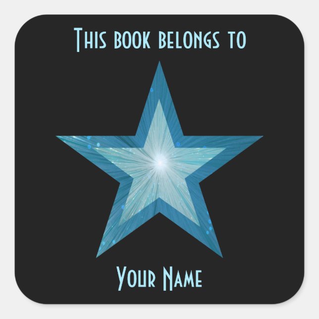 Cuadrada Pegatina de la placa de la estrella azul (Anverso)