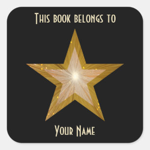 Cuadrada pegatina de la placa de la estrella "Gold"
