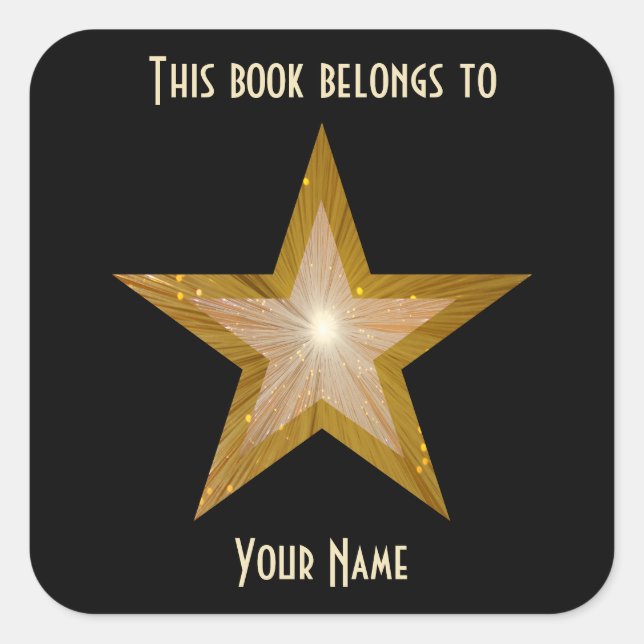 Cuadrada pegatina de la placa de la estrella "Gold" (Anverso)