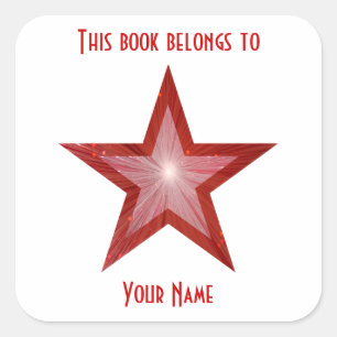 Cuadrada Pegatina de la placa de la estrella roja