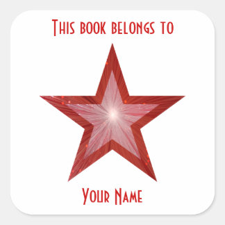 Cuadrada Pegatina de la placa de la estrella roja