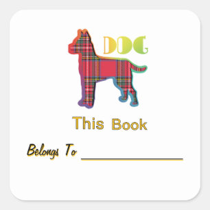 Cuadrada PEGATINA de la placa de libros para niños y libros
