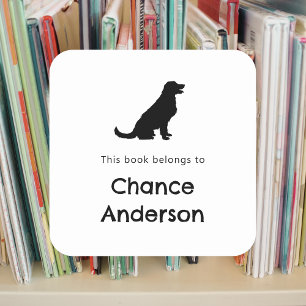 Cuadrada Pegatina de la placa de registro de Golden Retriev