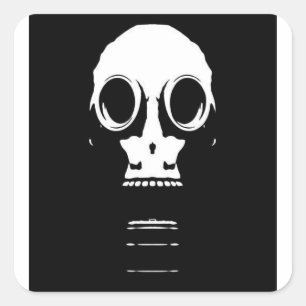 Cuadrada Pegatina de la plantilla de la careta antigás