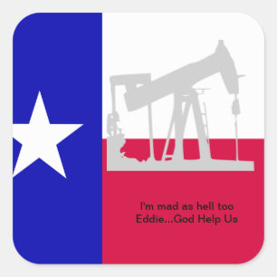 Cuadrada Pegatina de la plataforma petrolífera de Texas