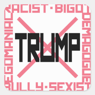 Cuadrada Pegatina de la plaza antiTrump