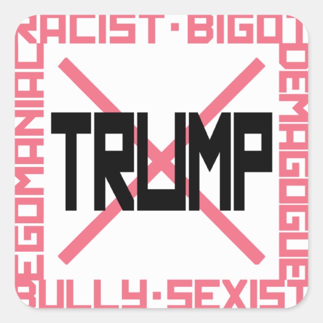 Cuadrada Pegatina de la plaza antiTrump (Anverso)