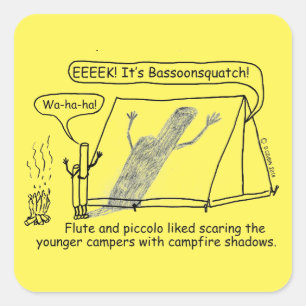Cuadrada Pegatina de la plaza Bassoonsquatch