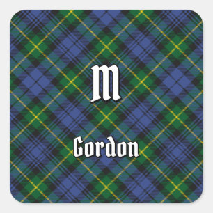 Cuadrada Pegatina de la Plaza Clan Gordon Tartan