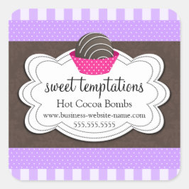 Cuadrada Pegatina de la Plaza de Bombas de chocolate calien