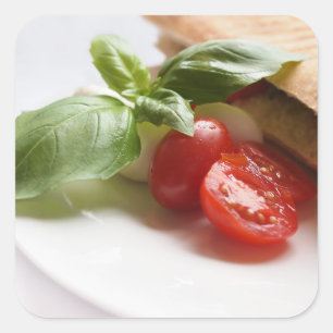 Cuadrada Pegatina de la plaza de comida italiana