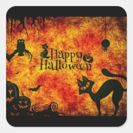 Cuadrada Pegatina de la Plaza de Críticos de Halloween