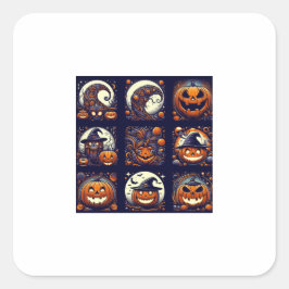 Cuadrada Pegatina de la Plaza de Halloween