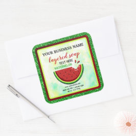 Cuadrada pegatina de la plaza de jabón con capa de sandía