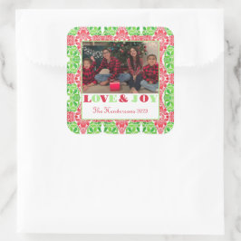 Cuadrada Pegatina de la Plaza de la Foto del Mosaico Rojo y