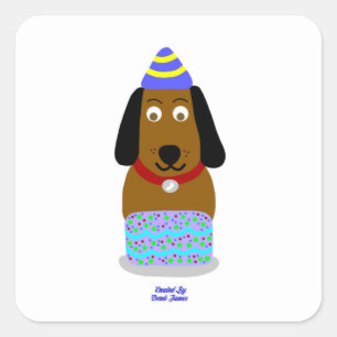 Cuadrada Pegatina de la Plaza de la Prensa Feliz Cumpleaños
