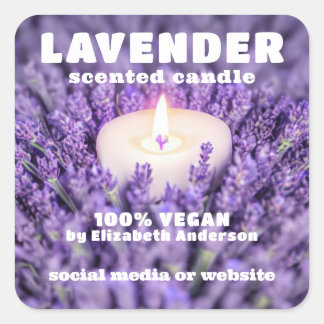 Cuadrada Pegatina de la plaza de las velas de Lavender