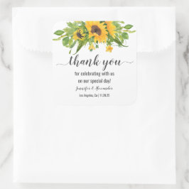 Cuadrada Pegatina de la plaza de los girasoles