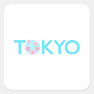 Cuadrada Pegatina de la plaza de Tokio