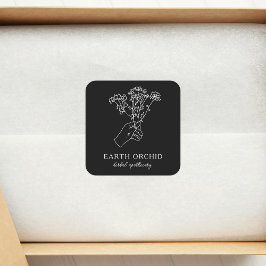 Cuadrada Pegatina de la Plaza del Oro Herbal + Floral Apoth