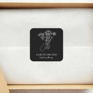 Cuadrada Pegatina de la Plaza del Oro Herbal + Floral Apoth