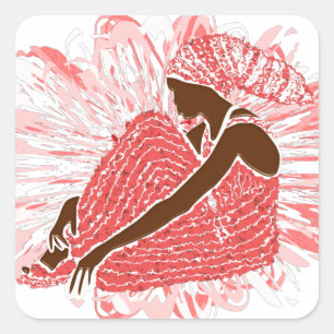 Cuadrada Pegatina de la Plaza del Patrimonio AFRICANO