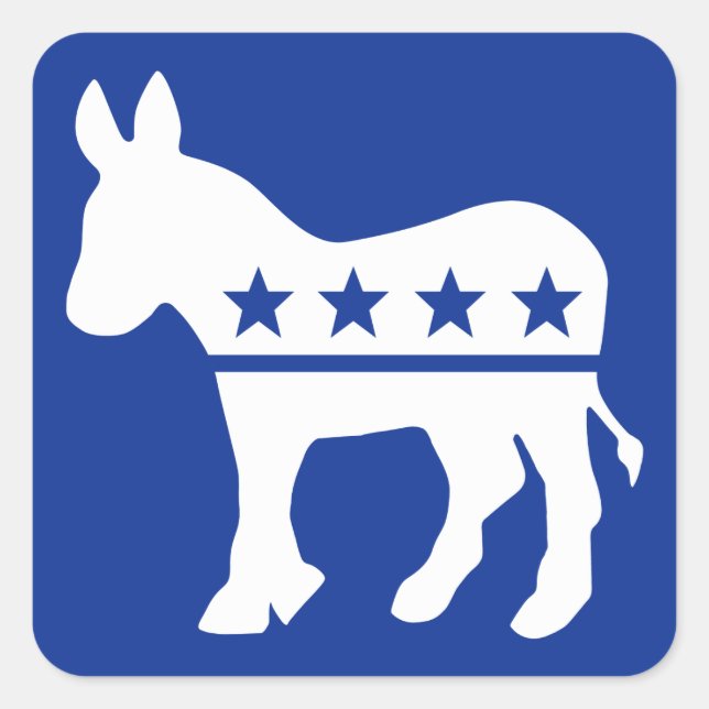Cuadrada Pegatina de la Plaza Donkey del demócrata (Anverso)