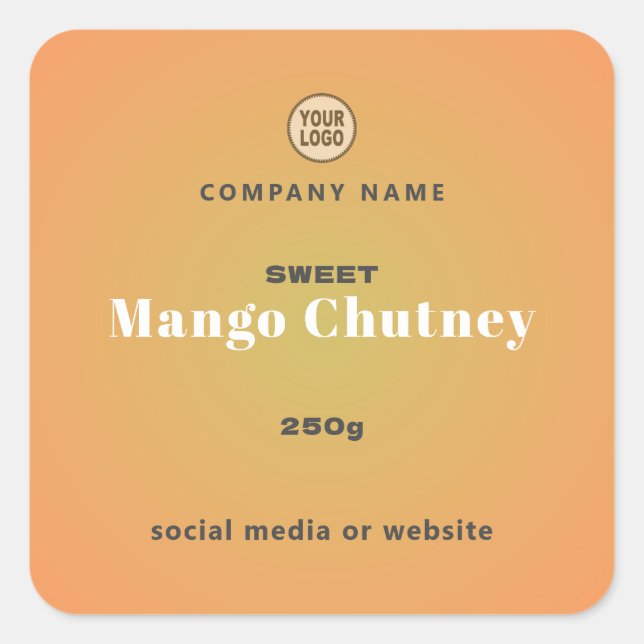 Cuadrada Pegatina de la Plaza Mango Chutney (Anverso)