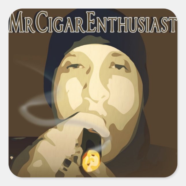 Cuadrada Pegatina de la Plaza MrCigarEnthusiast (Anverso)
