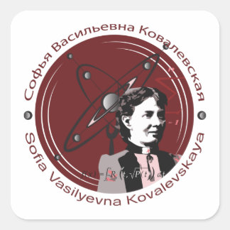 Cuadrada Pegatina de la Plaza Sofia Kovalevskaya
