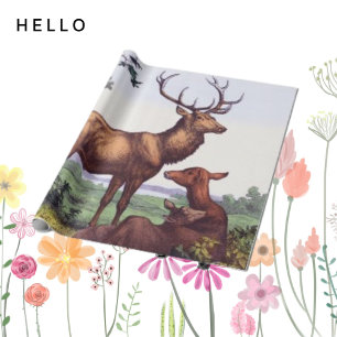 Cuadrada Pegatina de la Plaza Vintage de la Familia Deer