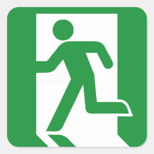 Cuadrada Pegatina de la puerta de salida de emergencia